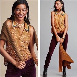 CAbi Cheers Semi Sheer Sleeveless Blouse